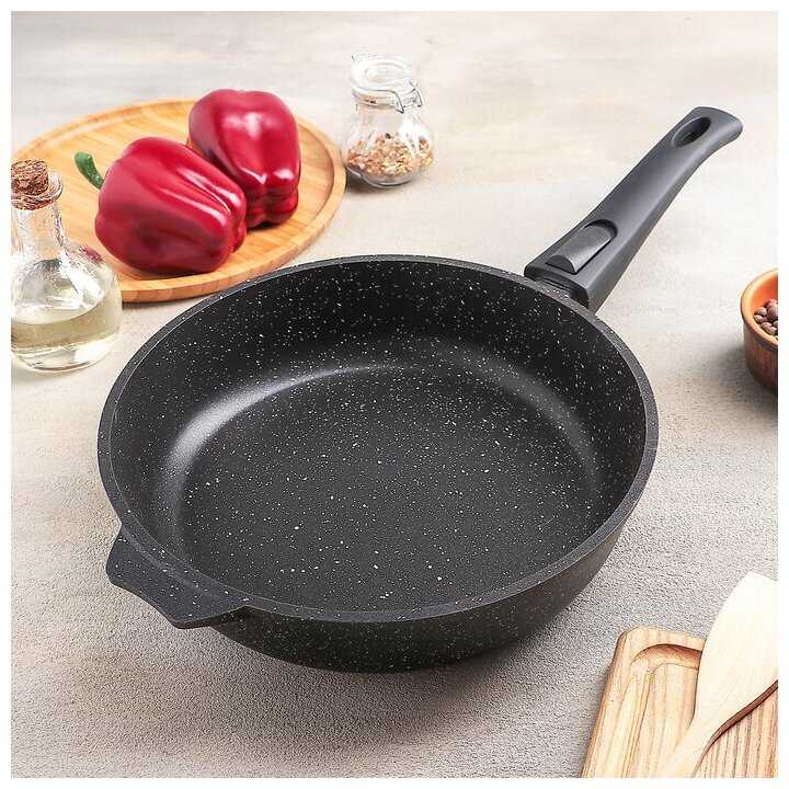 Мечта Сковорода «Гранит Black», d=26 см, антипригарное покрытие, съёмная ручка