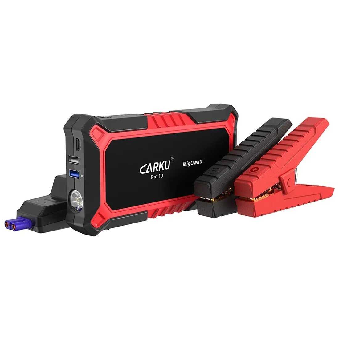 CARKU PRO-60 Пуско-Зарядное устройство с фонарем, аккумулятором Power Bank. для автомобиля, ПЗУ, джамп стартер, пускач, jump starter, зарядник автомобильный фотография 7