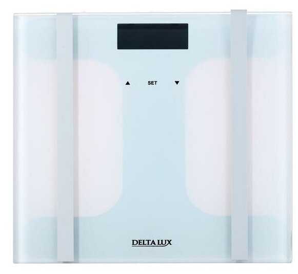 Весы напольные DELTA LUX DE-4600 , диагностические, до 180 кг, 2хААА, стекло, белые фотография 2