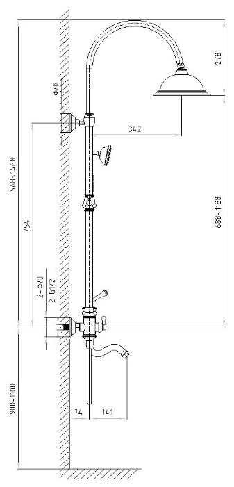 Душевая стойка Timo Adelia SX-6010/00, хром фотография 1