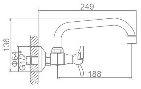 Смеситель для кухни (мойки) Ledeme H12 L4712, вентильный фотография 2