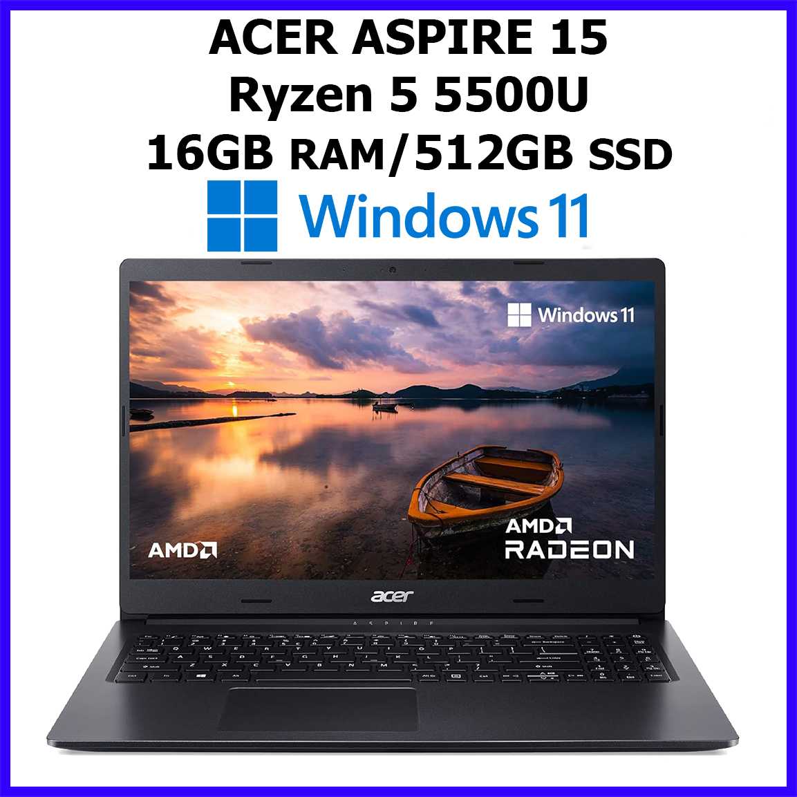 Ноутбук ACER Aspire 3 A315-43 (Ryzen 5 5500U/16GB/512GB SSD) фотография 9