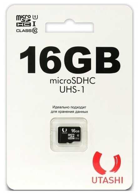 Карта памяти Utashi microSDHC 16GB Сlacc 10 UHS- I (UT16GBSDCL10-00)