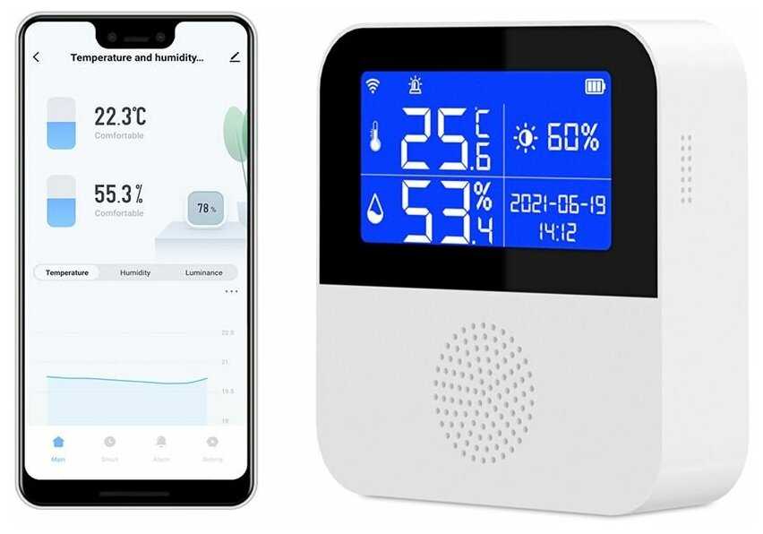 Датчик температуры, влажности и освещенности Tuya WIFI фотография 13