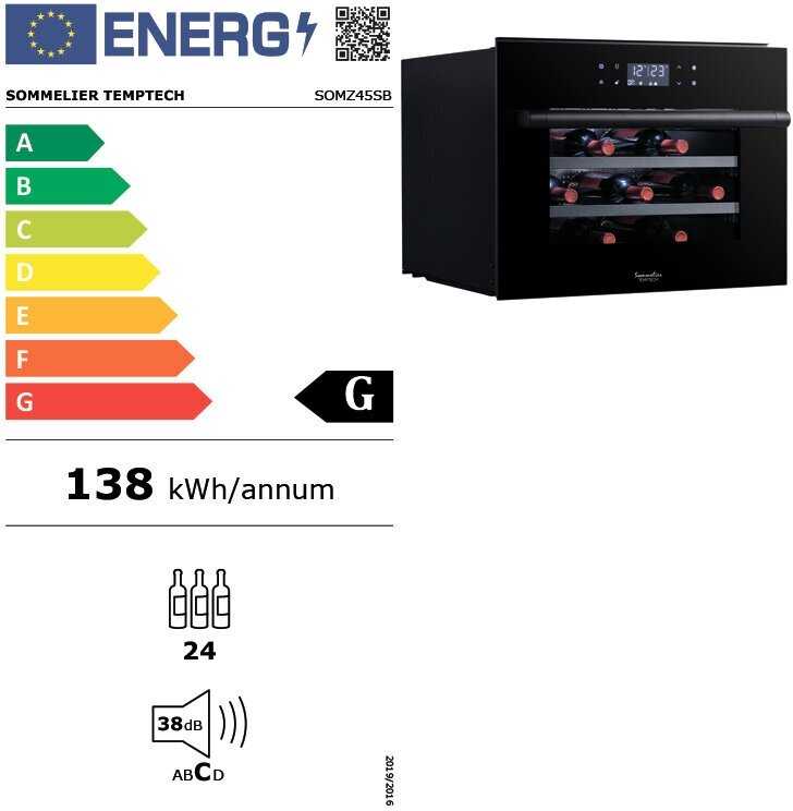 Встраиваемый винный шкаф TEMPTECH SOMZ45SB фотография 7