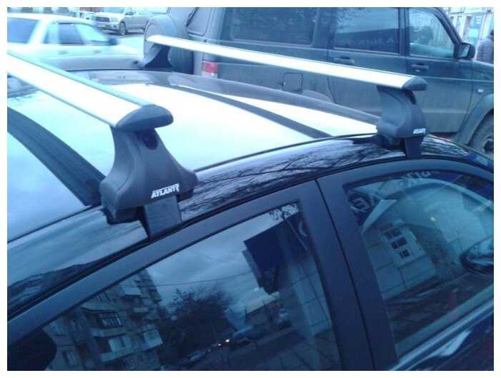Багажник на крышу Atlant, 6031+7002+7117, черные крыловидные дуги 1,26м на Тойота Камри 55 2014-2018, арт:210143 фотография 5