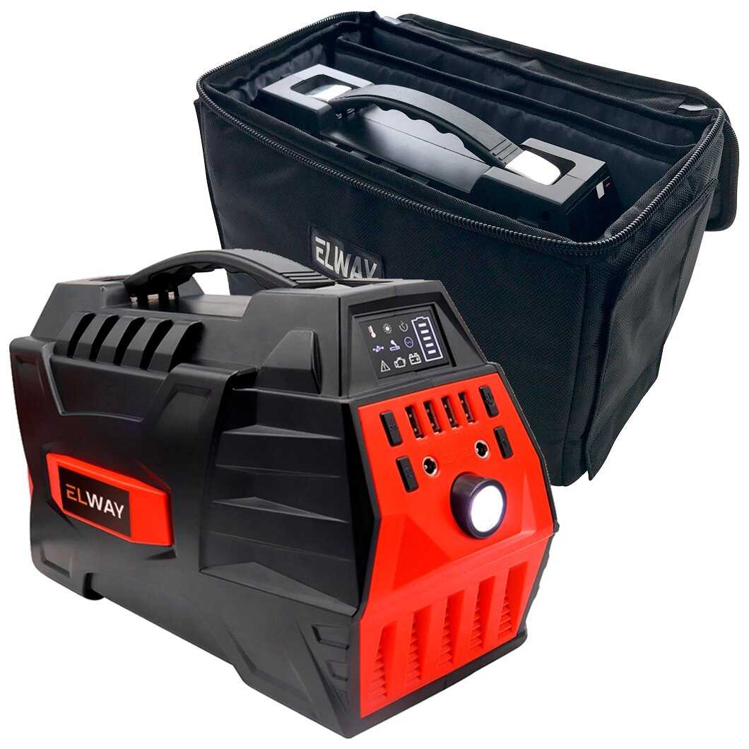 Портативный аккумулятор ELWAY Energy Box E05 110000mAh, с розеткой 220В/500Вт + чехол