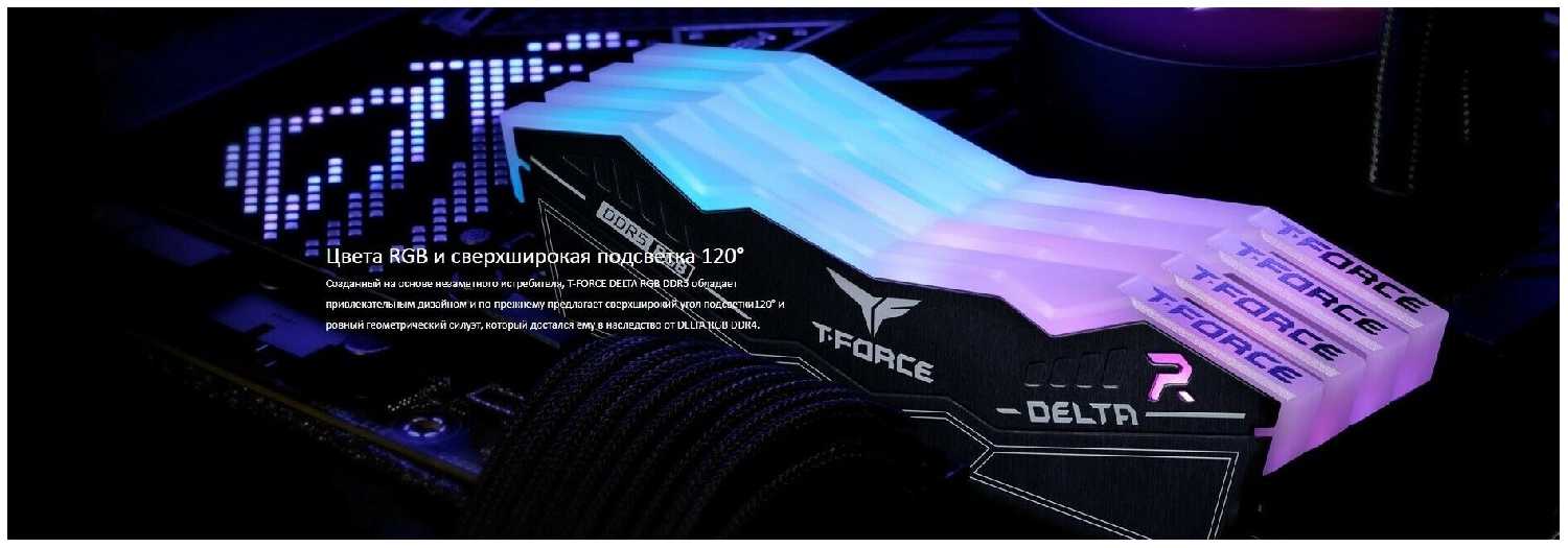 Оперативная память Team Group T-FORCE Delta RGB 32 ГБ (16 ГБ x 2 шт.) DDR5 DIMM CL38 (FF3D532G6000HC38ADC01) фотография 9