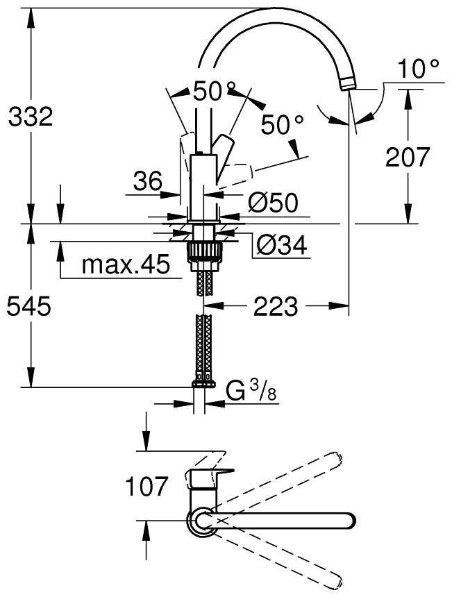 Врезная кухонная мойка Grohe K200 31562SD1, 86х50см, нержавеющая сталь фотография 3