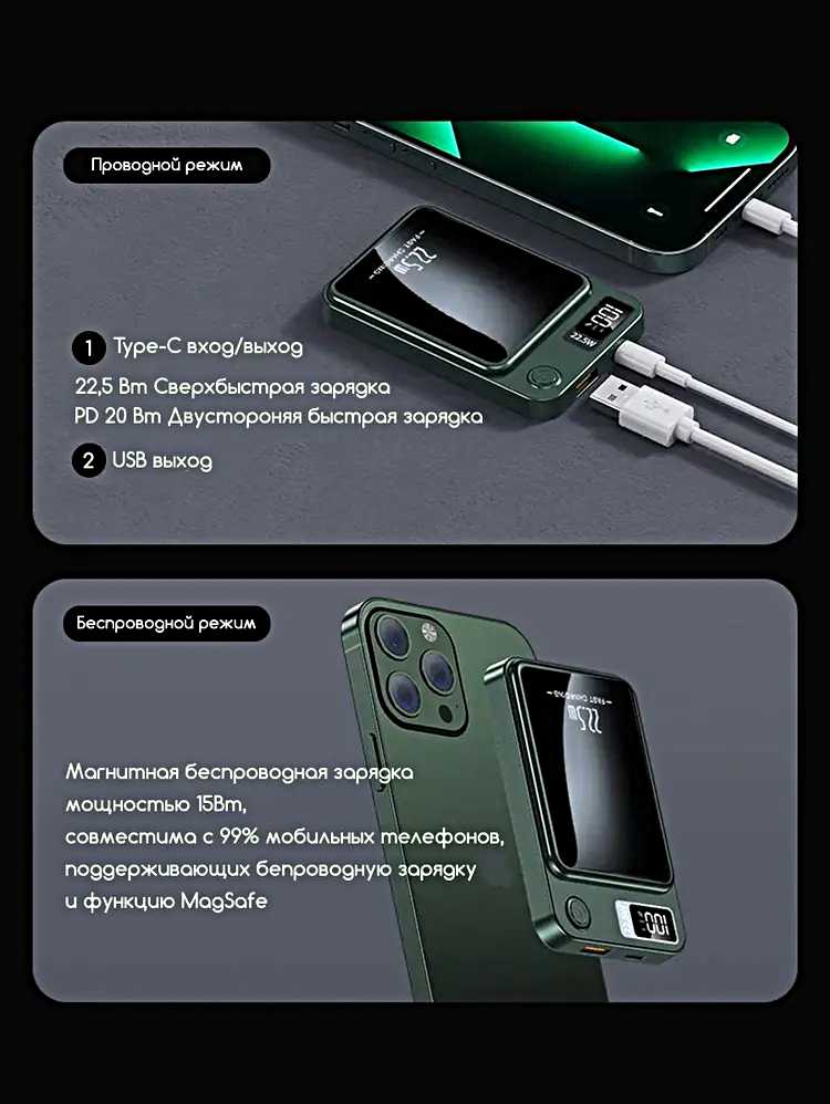 Портативный внешний магнитный аккумулятор POWER BANK X-105 (5000 mAh) фотография 2