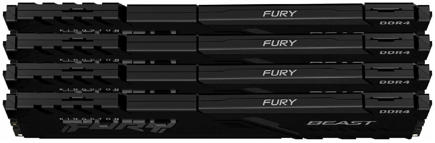Оперативная память Kingston FURY Beast 32 ГБ DDR4 DIMM CL17 (KF436C17BBK4/32) фотография 2