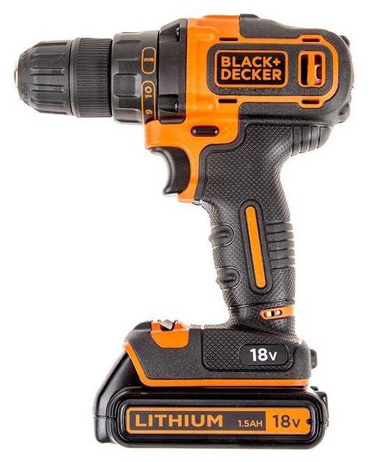 Аккумуляторная дрель-шуруповерт BLACK+DECKER BDCDD186K1B фотография 1
