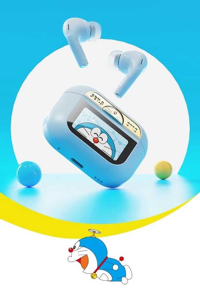 Беспроводные наушники Rock Doraemon A5 Pro Smart Touch Screen ANC TWS Earphones фотография 9