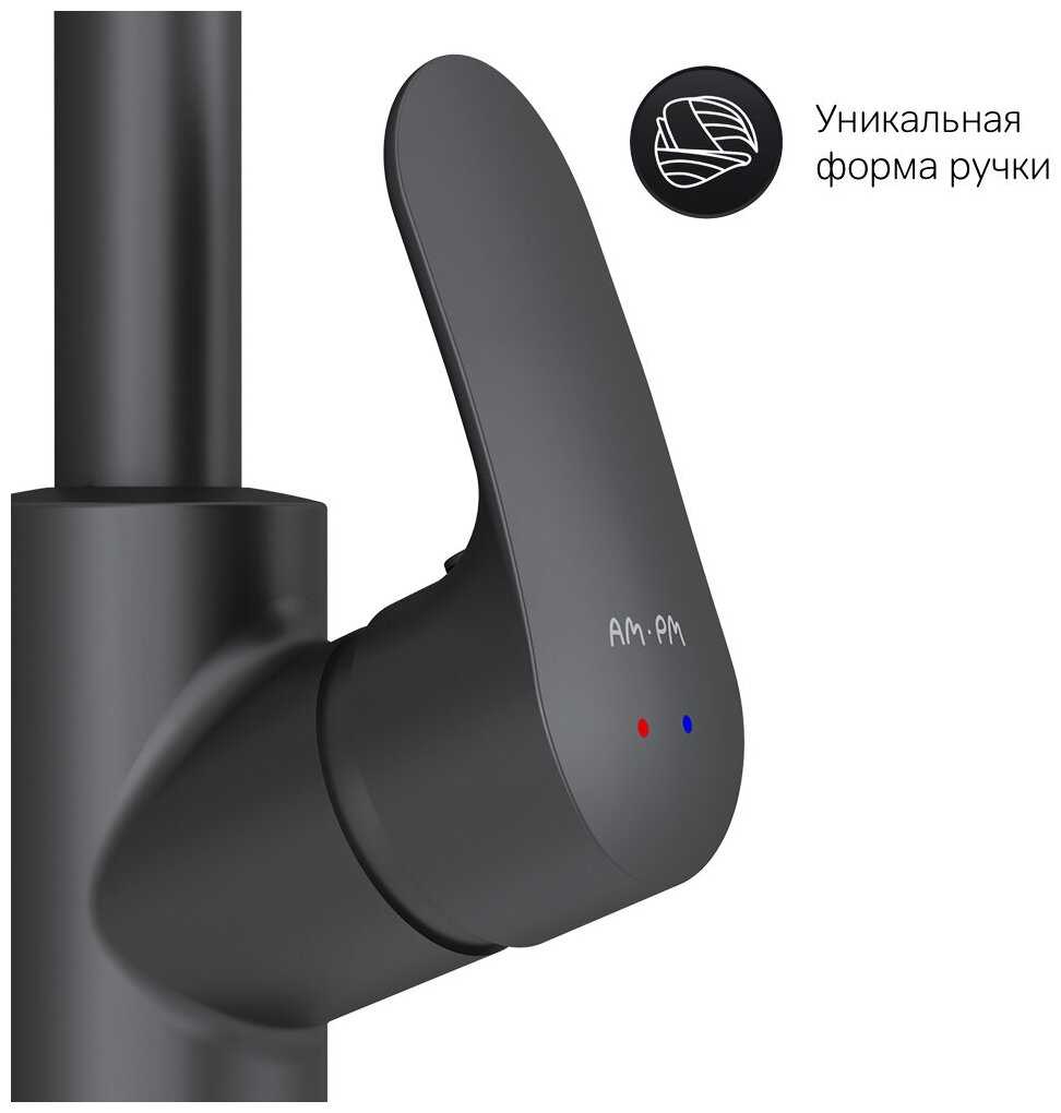 Смеситель для кухни (мойки) с фильтром для питьевой воды Dorff Prime New F9505722 черный, L-излив, Германия фотография 5
