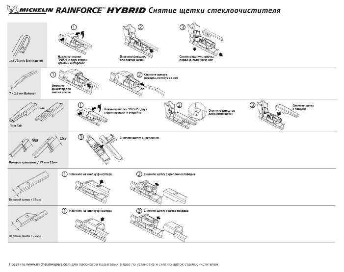 Щетка стеклоочистителя гибридная MICHELIN K13317-15 430 мм / 380 мм, 2 шт. фотография 5