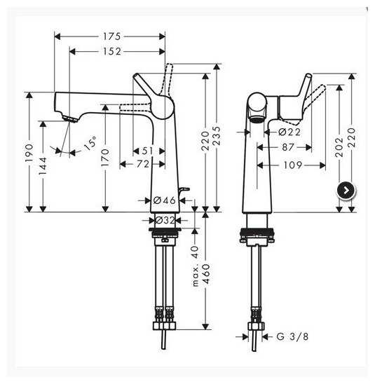 Смеситель универсальный hansgrohe Talis S 72113000, рычажный фотография 5