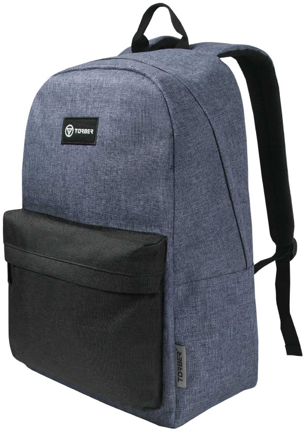 Влагозащитный рюкзак TORBER GRAFFI T8965-BLK-BRW, черный с карманом коричневого цвета 17 л фотография 1