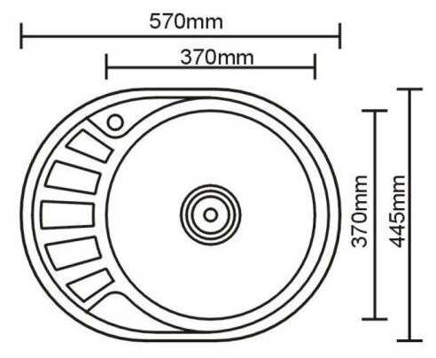 Мойка кухонная врезная из нержавеющей стали SINKLIGHT N 5745 ECO L 0.6/160 1P глянец фотография 1