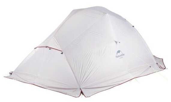 Палатка Naturehike Сloud up 2 20D NH17T001-T двухместная с ковриком, серо-красная, 6927595730560 фотография 6