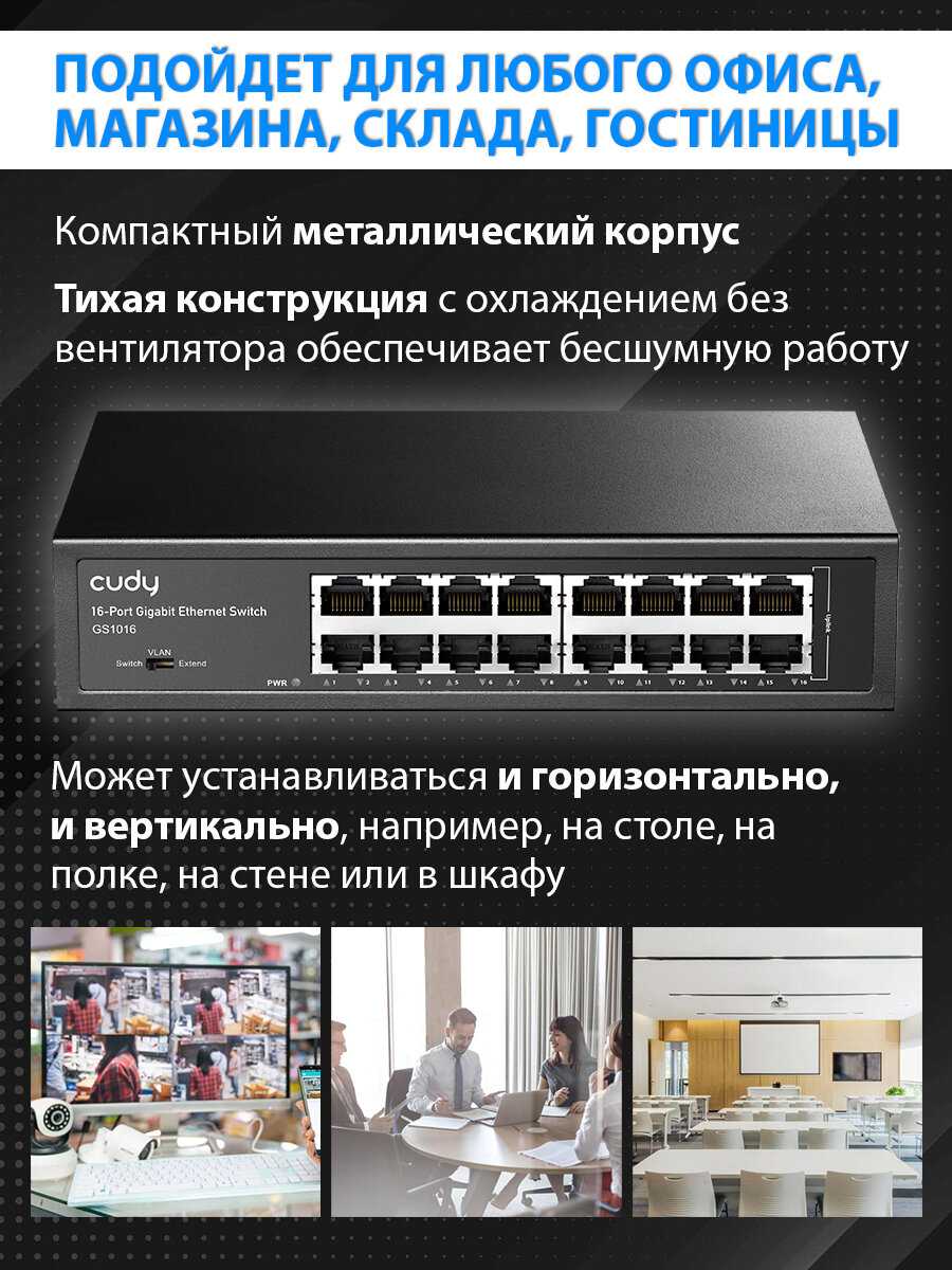 Сетевой коммутатор CUDY GS1024 фотография 5