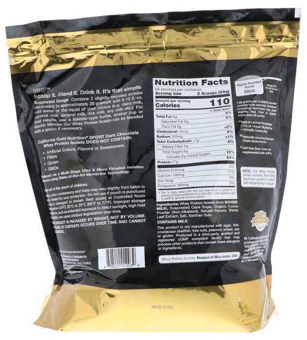 Протеин California Gold Nutrition Whey Protein Isolate (2270 г) фотография 3