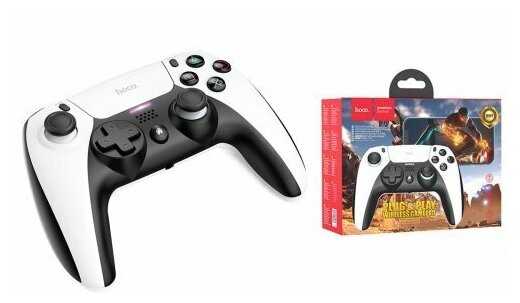 Геймпад HOCO GM9 multi-function gamepad, беспроводной, черно-белый совместим с PS4 фотография 3
