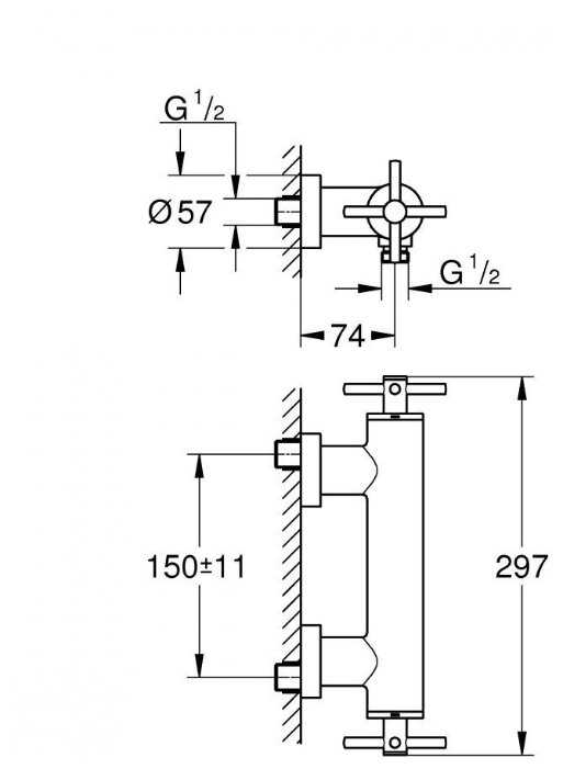 Смеситель для душа Grohe Atrio 26003003, вентильный фотография 1