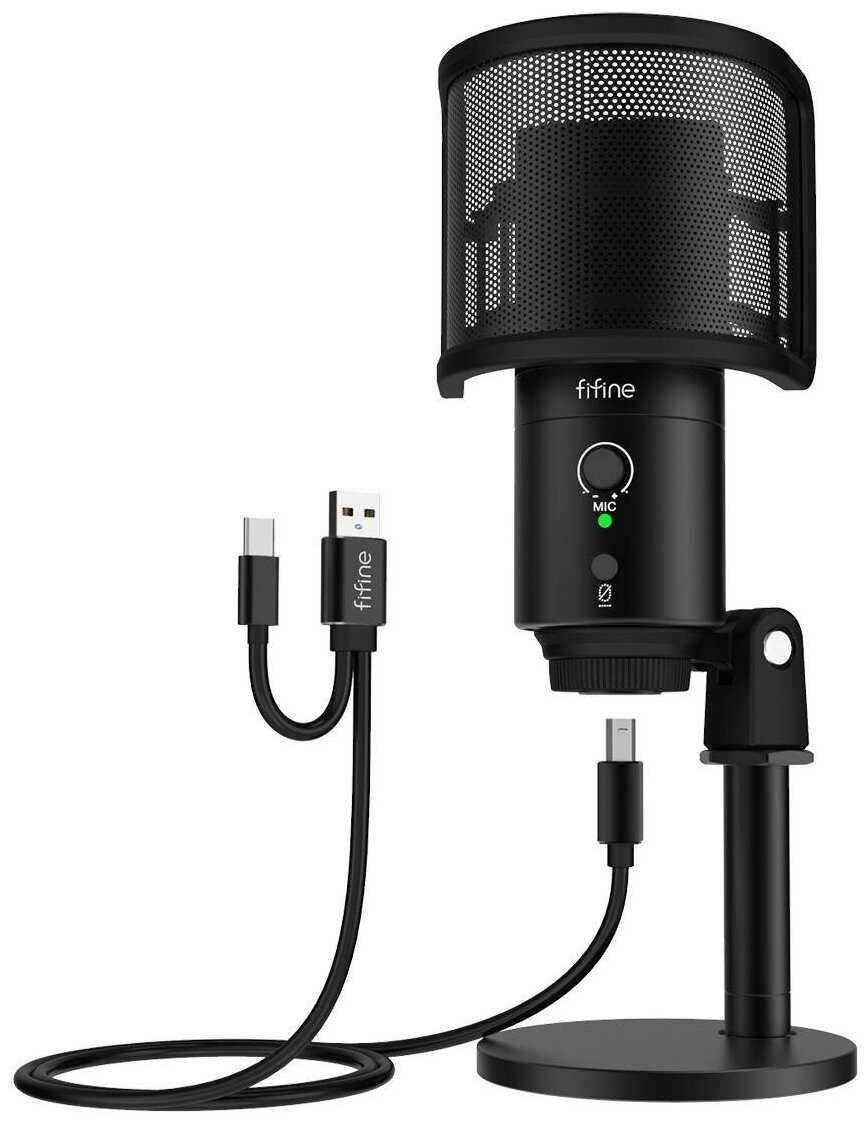 Конденсаторный USB-микрофон FIFINE K683B (черный)