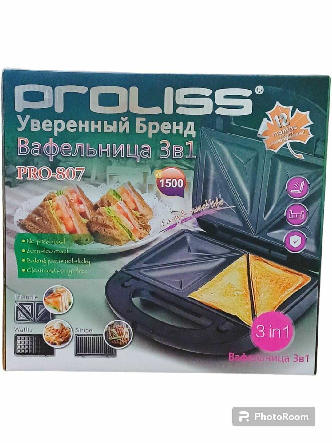 Мультипекарь (вафельница) Proliss PRO-807 фотография 1