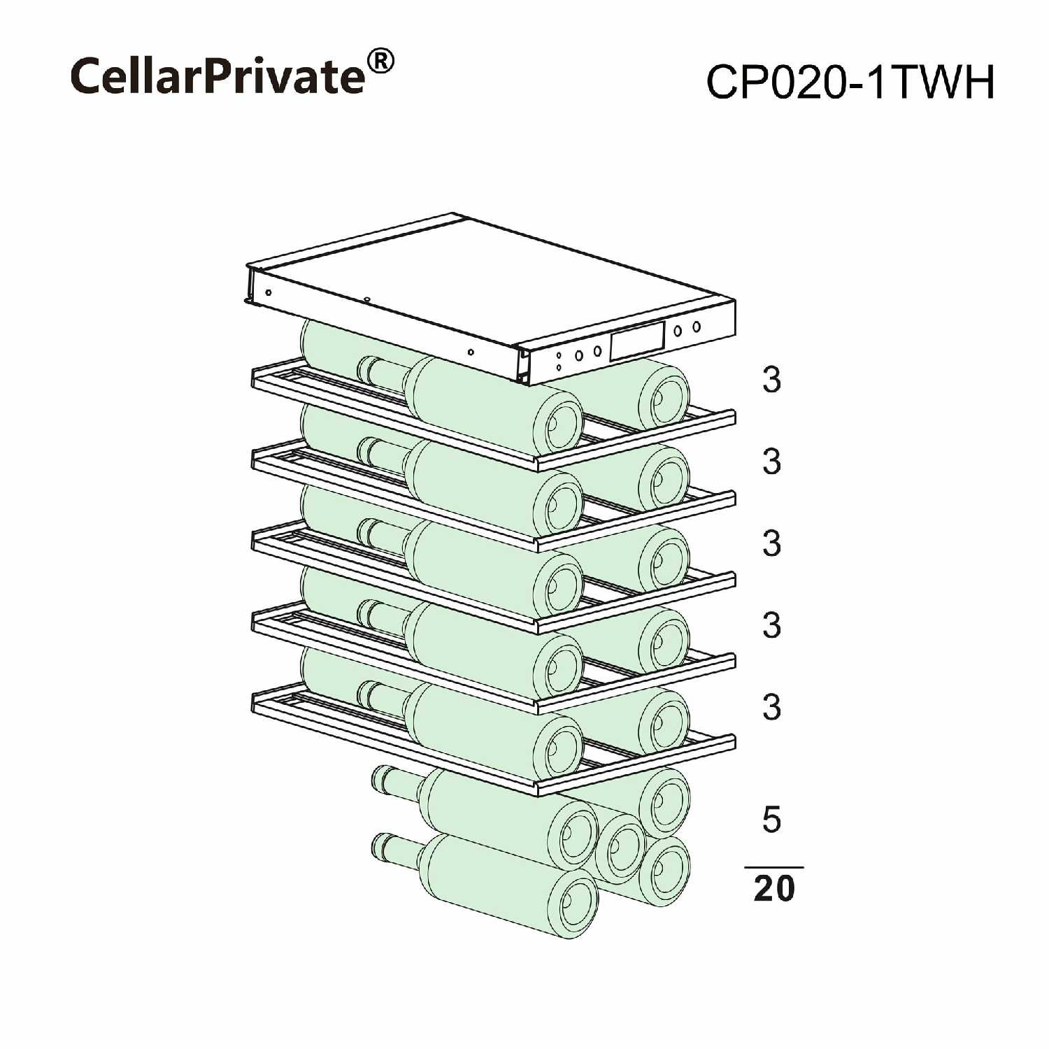 Встраиваемый винный шкаф Cellar Private CP020-1TWH фотография 10