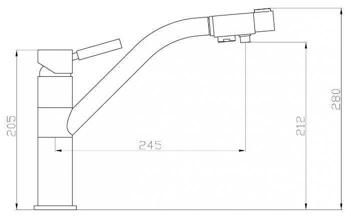 Смеситель для кухни (мойки) ZorG Sanitary ZR401KF Nickel, рычажный фотография 1