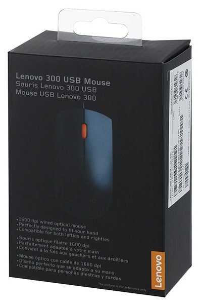 Мышь Lenovo 300 Black USB фотография 3