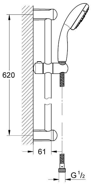 Душевой гарнитур Grohe New Tempesta 100 IV 27645001, хром фотография 1