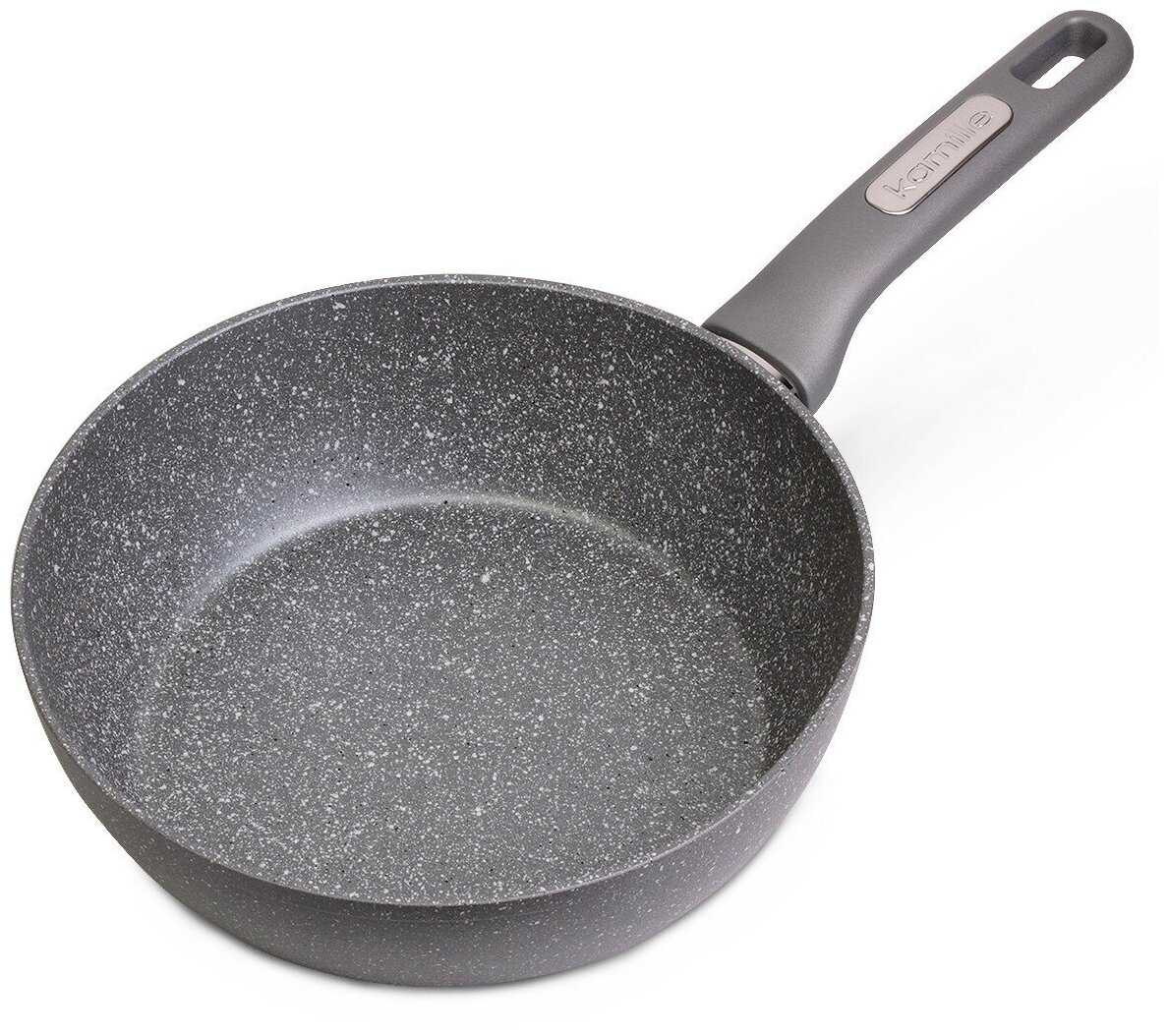 Сотейник 24 см с мраморным покрытием из кованного алюминия Kamille KM-4292GR (Ø24х7,5 см) фотография 3