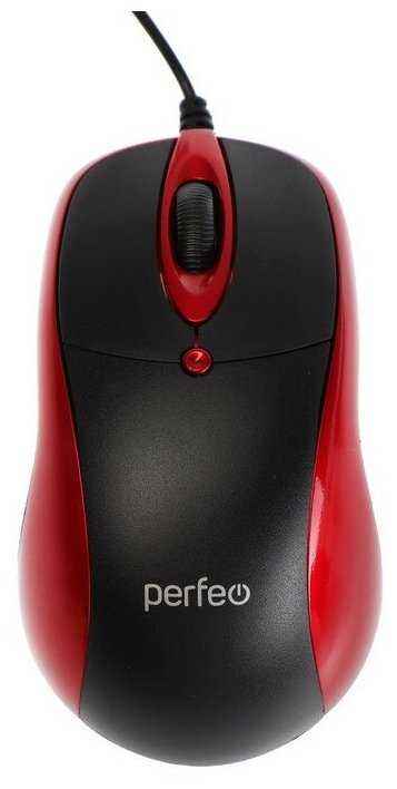 Мышь Perfeo Orion, проводная, оптическая, 1000 dpi, USB, черно-красная фотография 3