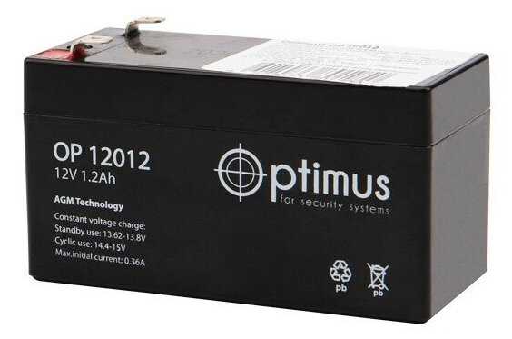 Аккумуляторная батарея Optimus OP 12012 12В 1.2 А·ч фотография 6