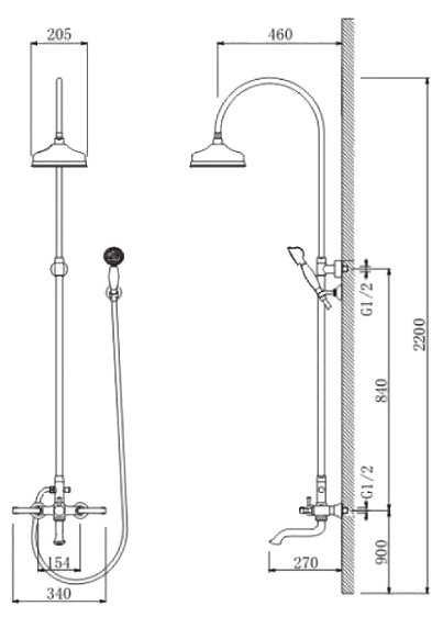 Душевая стойка Schein Pure 46415/8027055 CR, хром фотография 1