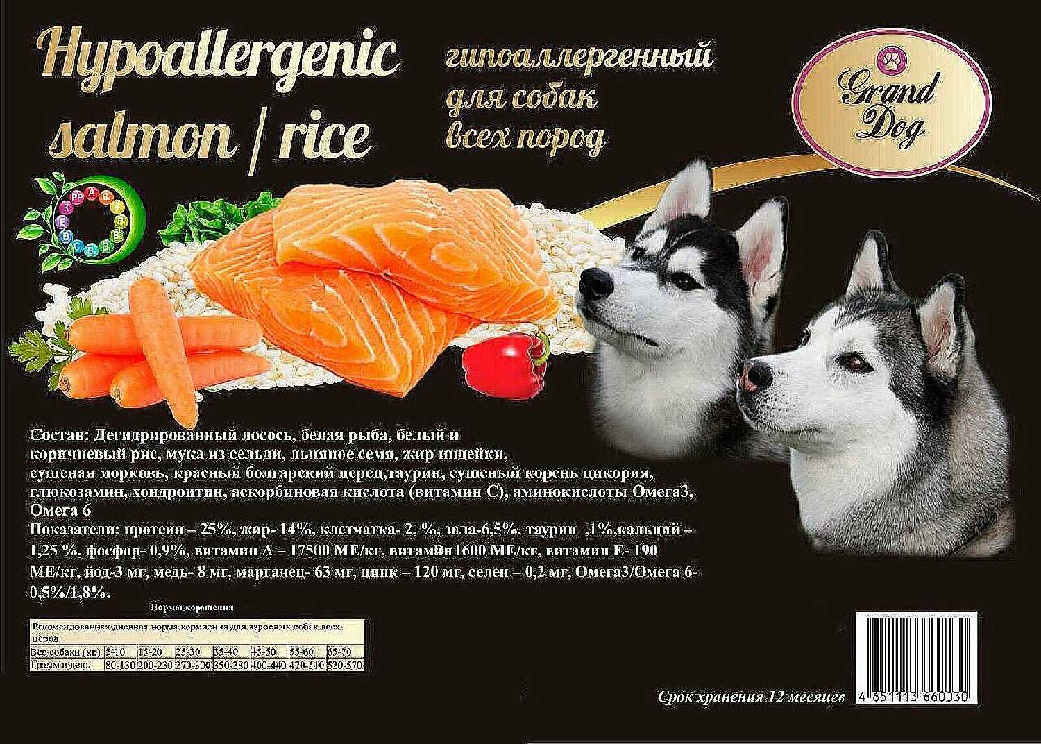 Корм для собак Grand Dog Hypoallergenic (лосось, рис) фотография 10