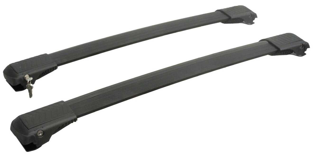 Багажник на рейлинги Subaru Forester 2013-2021 - Lux Hunter L54-B, черные дуги фотография 1