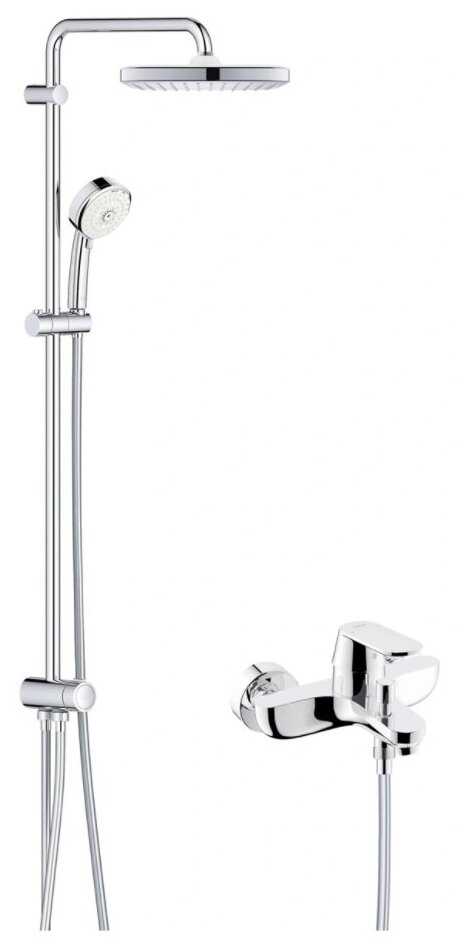 Душевая стойка со смесителем для ванны Grohe Eurosmart Cosmopolitan System 250 Cube, хром