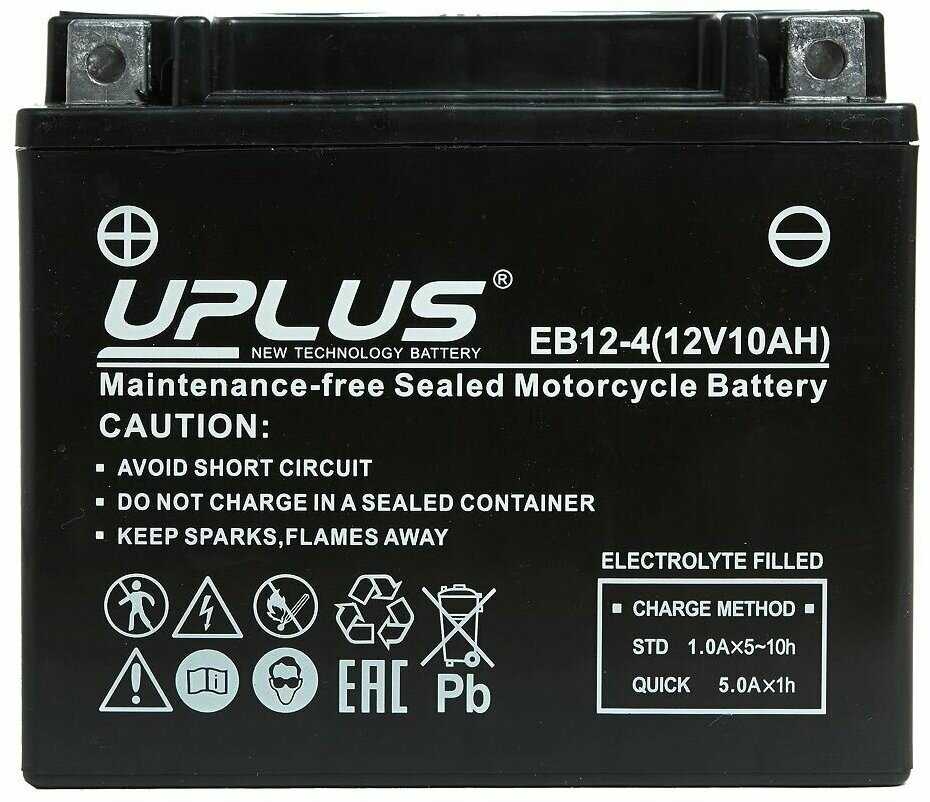 Мото аккумулятор Leoch UPLUS EB12-4 (YTX12-BS) фотография 2