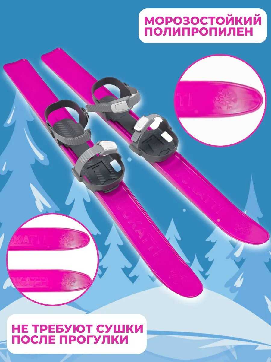 Лыжный комплект детский с креплениями и палками (75 см) фотография 27