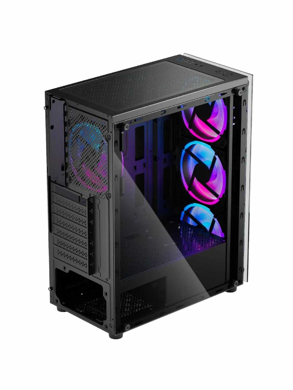 Корпус Warrior Z2 + 4 ARGB вентилятора + закаленное стекло сбоку и спереди, ATX, Micro-ATX, Mini-ITX фотография 8