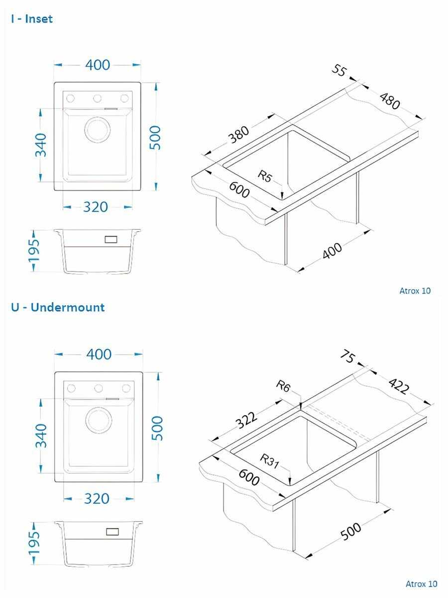 Мойка ALVEUS GRANITAL ATROX 400 X 500 фотография 5