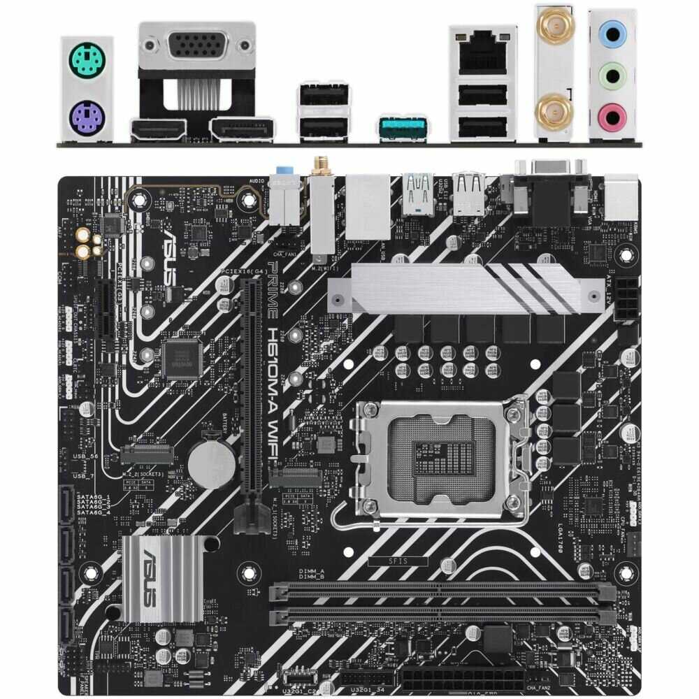Материнская плата ASUS PRIME H610M-A WIFI, LGA1700, H610, Micro ATX фотография 2