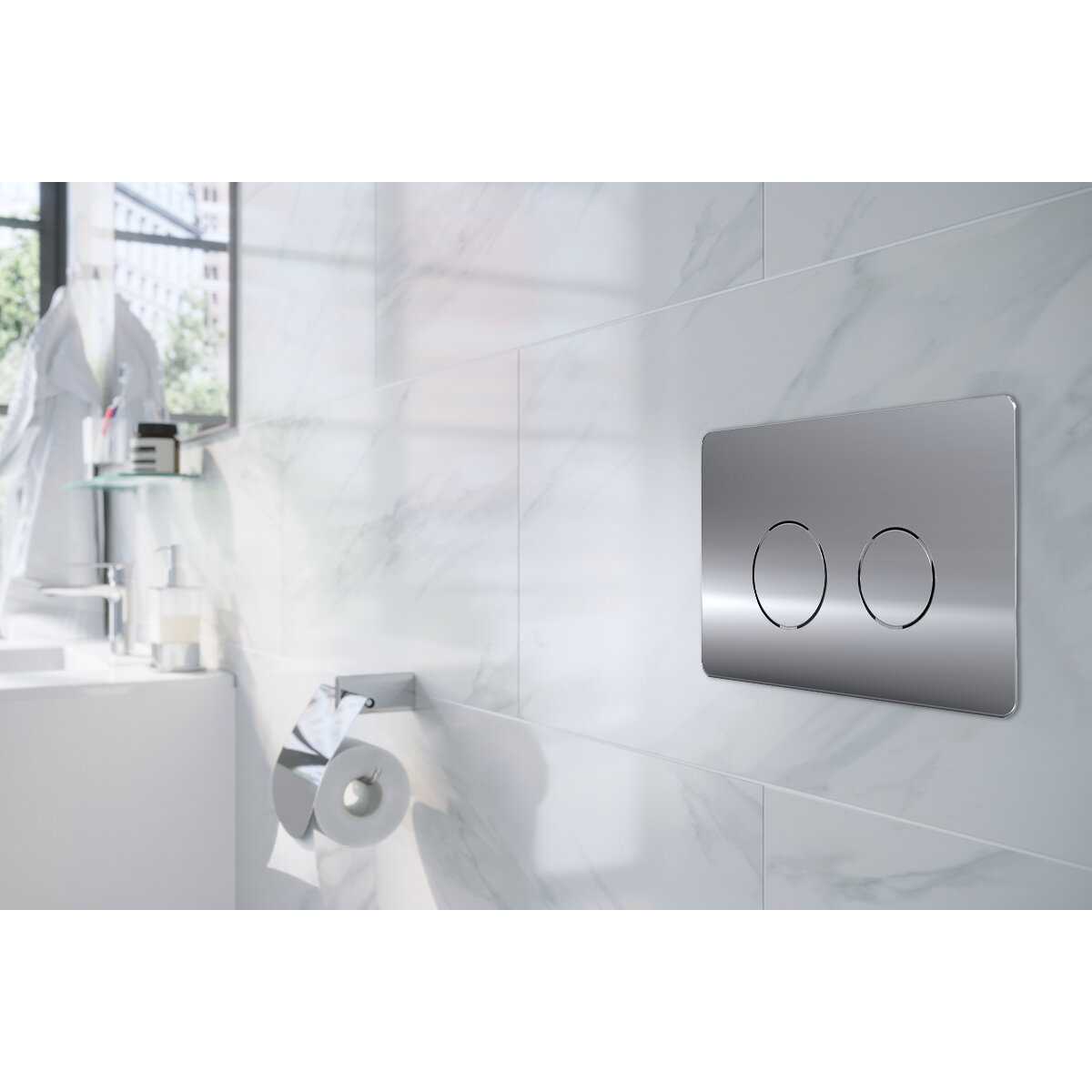 Кнопка смыва AZARIO двойная круглая (AZ-8200-0087/AZ-P57-0190) фотография 1