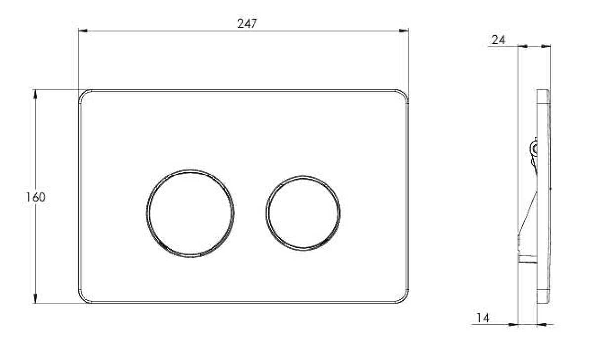 Кнопка смыва AZARIO двойная круглая (AZ-8200-0087/AZ-P57-0190) фотография 2