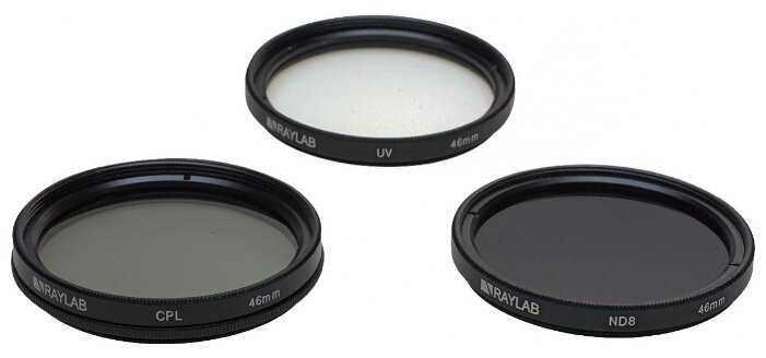Набор из 3 фильтров RayLab (UV, CPL, ND8) 46mm