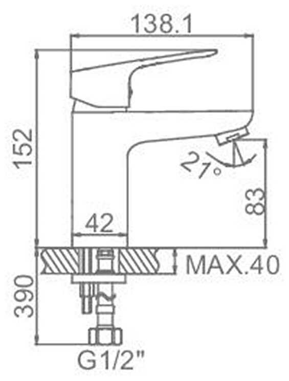 Смеситель LEDEME L1049 для умывальника фотография 1