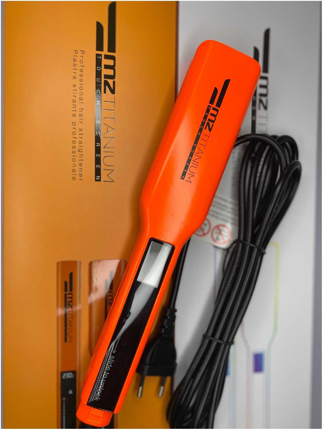 Утюжок MZ titanium Оранжевый, шир. пласт, титан, 230С